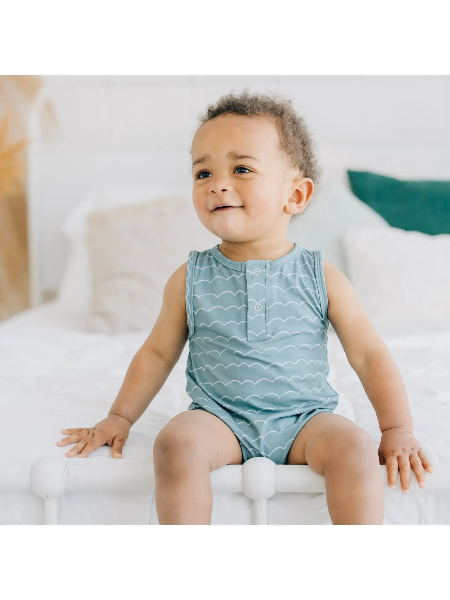 Bamboo Tank Romper - Waves - Wild Child Hat CoThe Mini BabeTank Romper