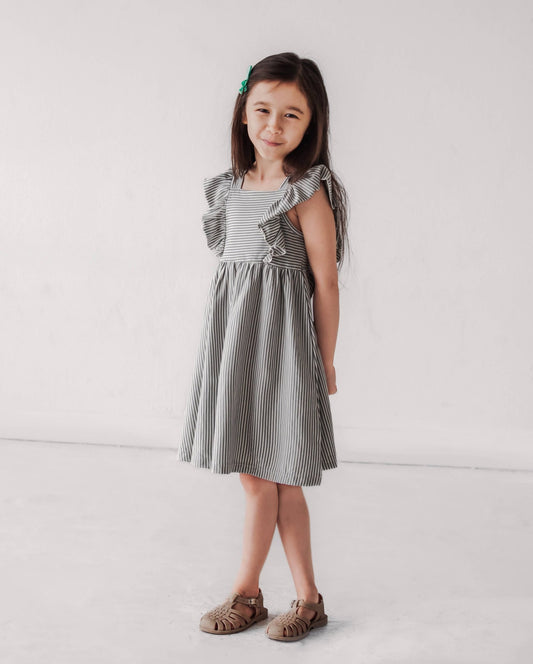Flutter Tank Dress - Steel Stripe - Wild Child Hat CoCity Mouse Studio