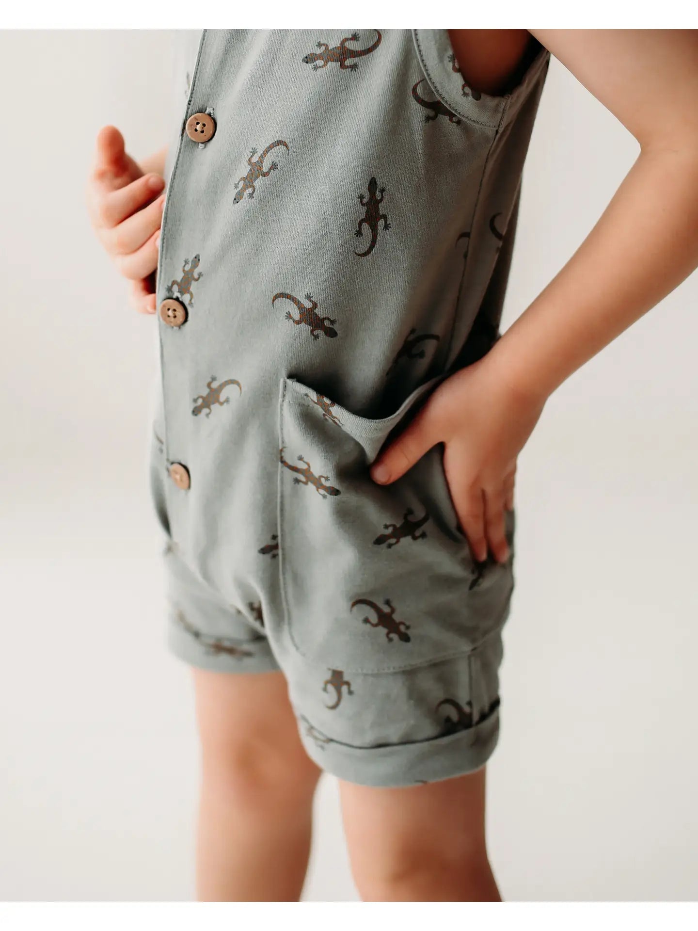 Henley Tank Short Romper- Salamander- Pond - Wild Child Hat CoCity MouseTank Romper