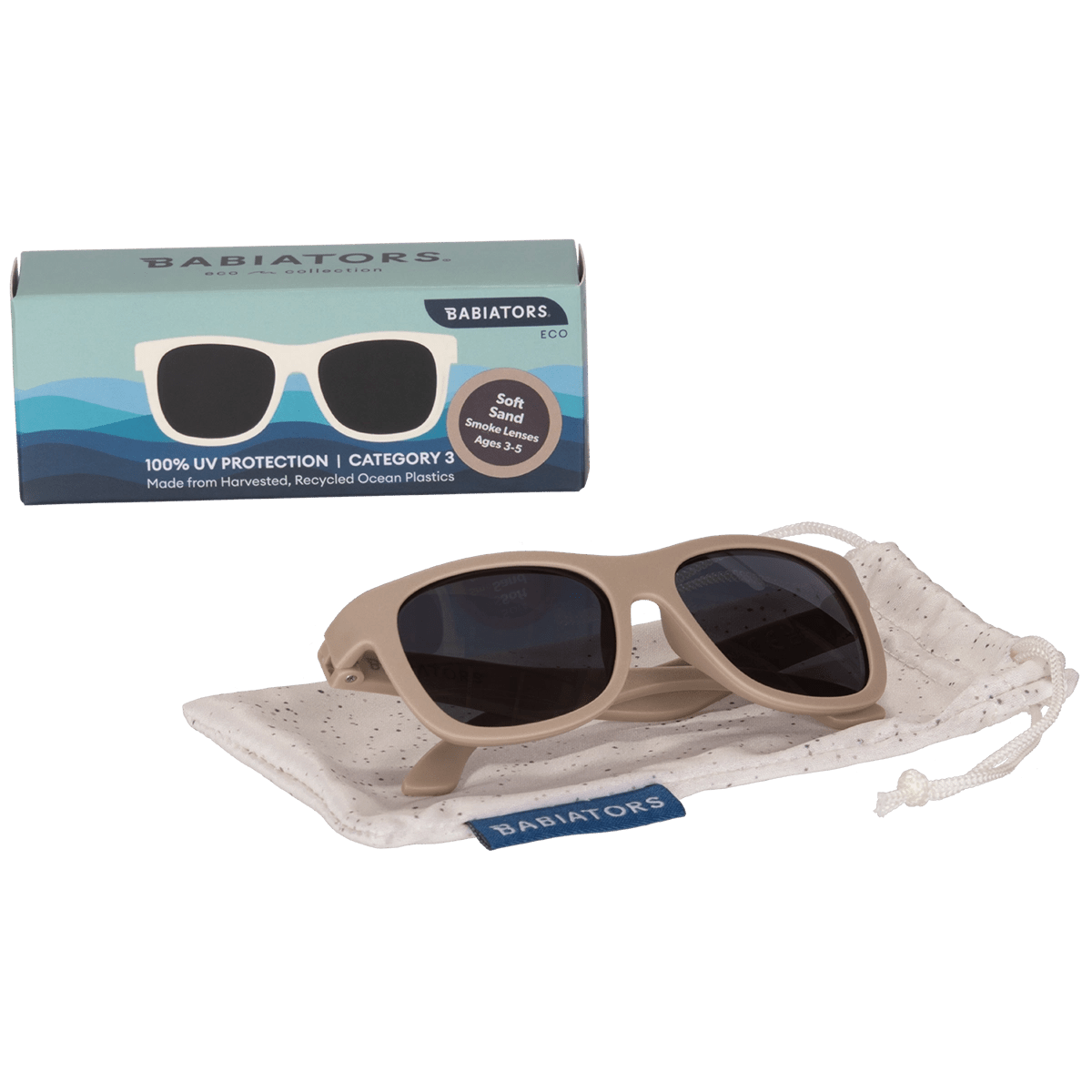 Kids Eco Collection: Navigator Sunglasses in Soft Sand - Wild Child Hat CoBabiatorsSunglasses