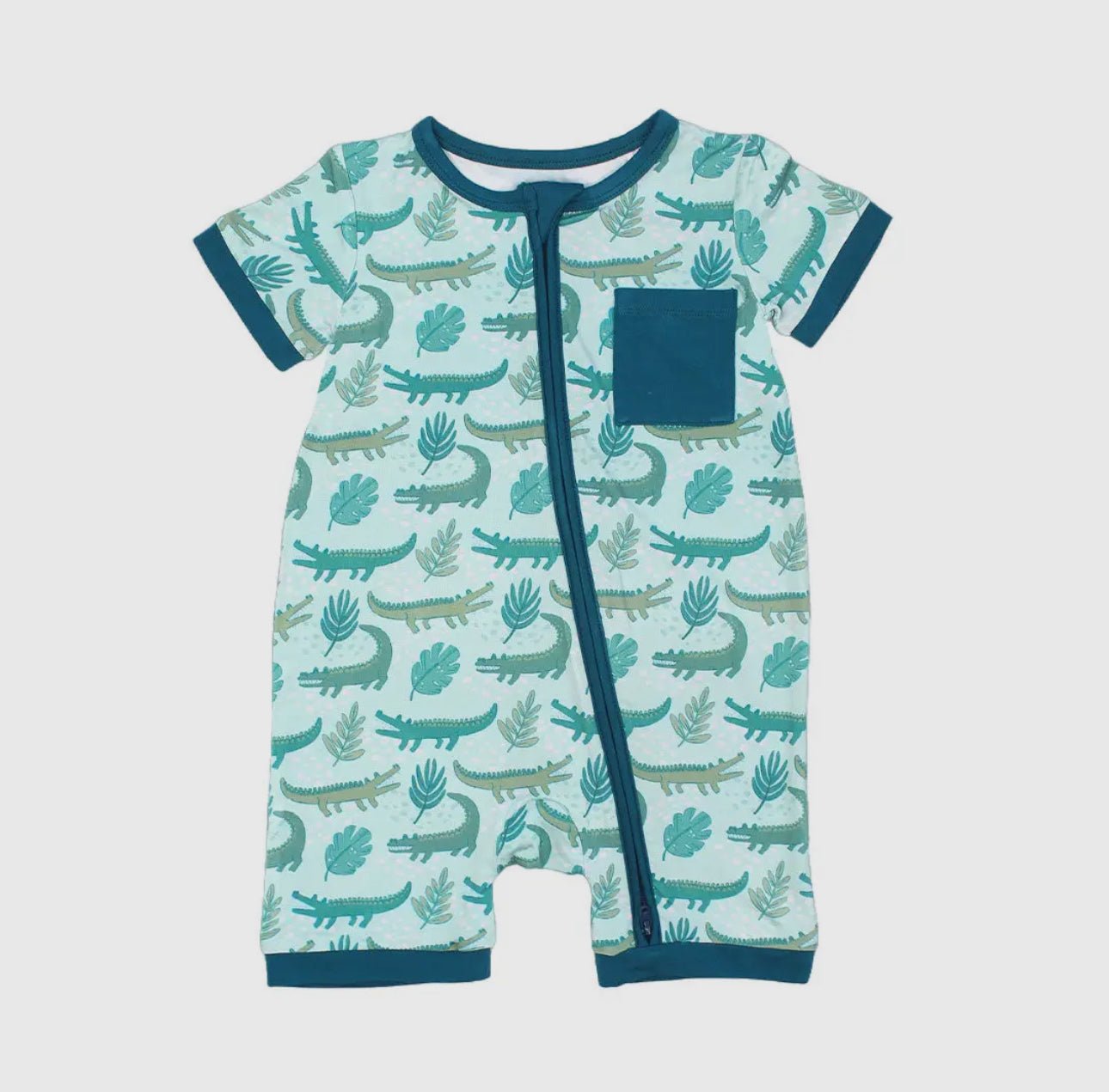 Later Gator Alligator Bamboo Shortie Romper - Wild Child Hat CoEmerson and FriendsPajamas