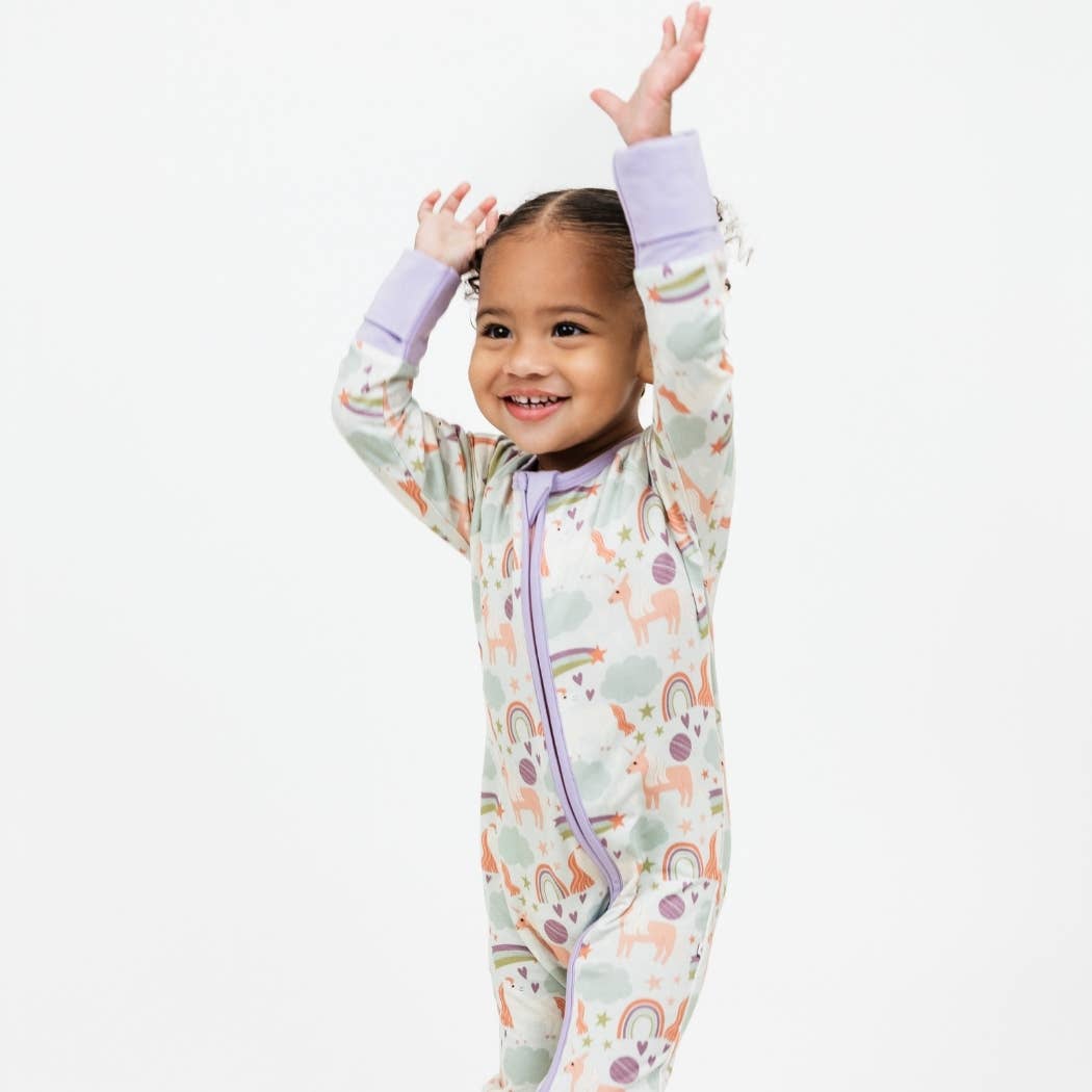Magical Unicorns Bamboo Convertible Baby Pajamas - Wild Child Hat CoEmerson and Friends