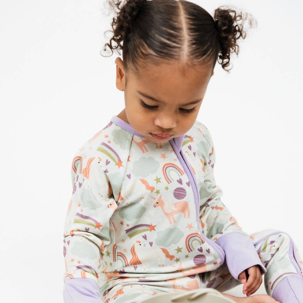 Magical Unicorns Bamboo Convertible Baby Pajamas - Wild Child Hat CoEmerson and Friends