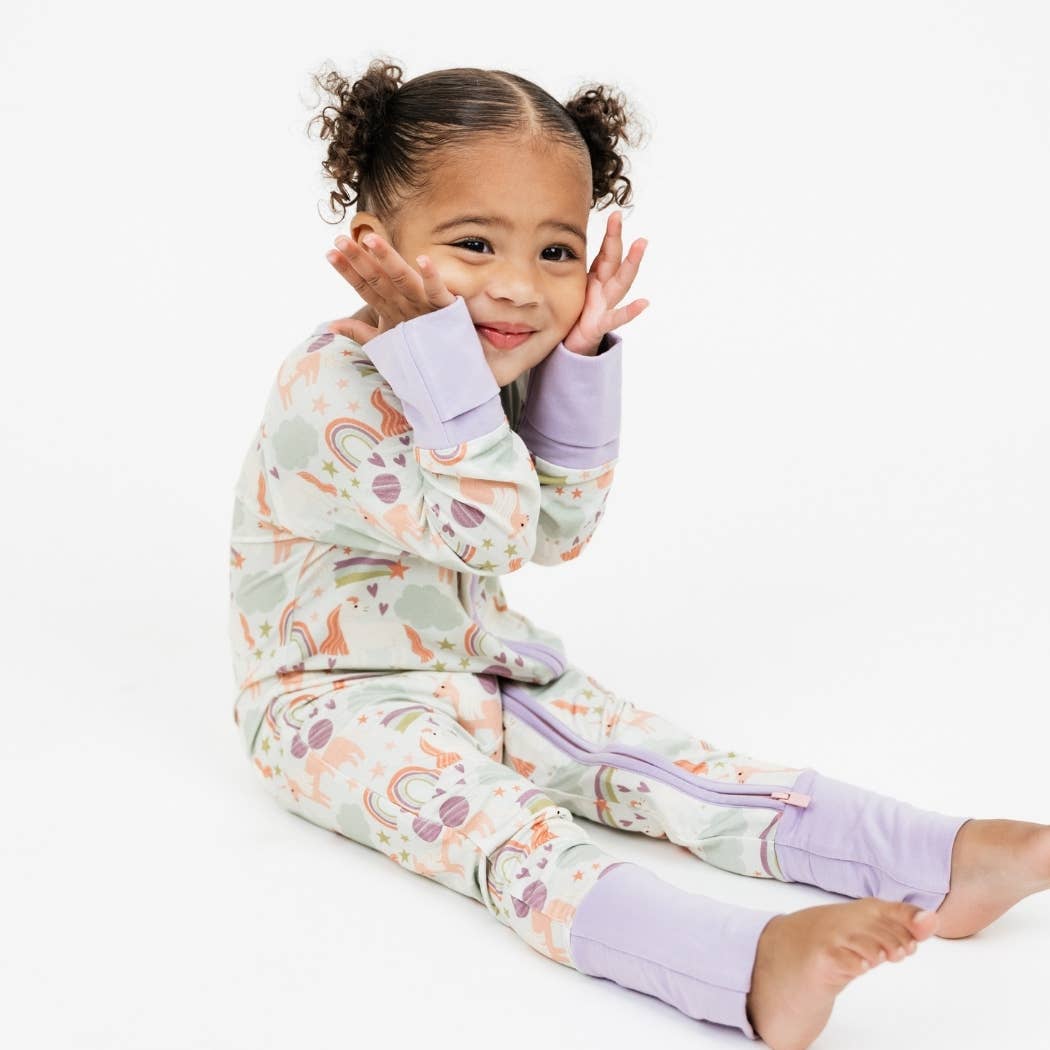 Magical Unicorns Bamboo Convertible Baby Pajamas - Wild Child Hat CoEmerson and Friends