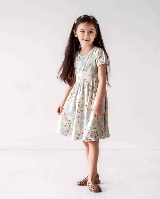 Puff Sleeve Twirl Dress - Hydrangea - Wild Child Hat CoCity Mouse Studio