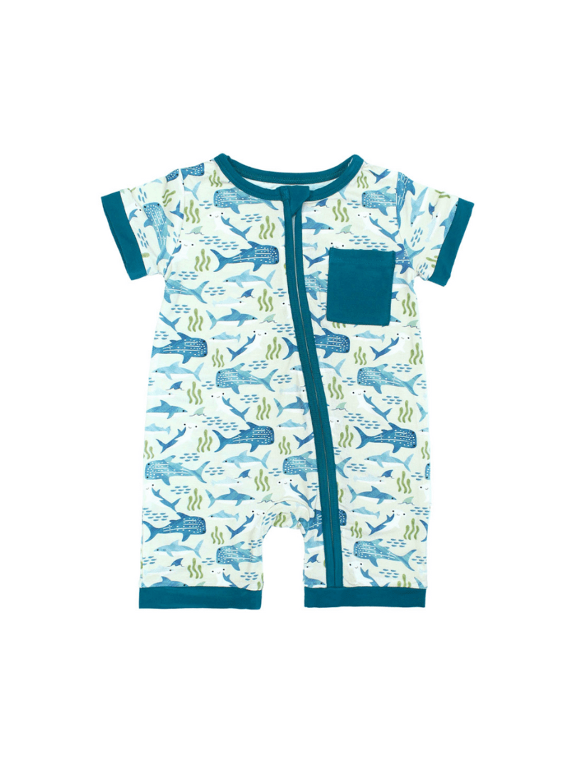 Shark Friends Bamboo Baby Shortie Romper Jumpsuit - Wild Child Hat CoEmerson and Friends