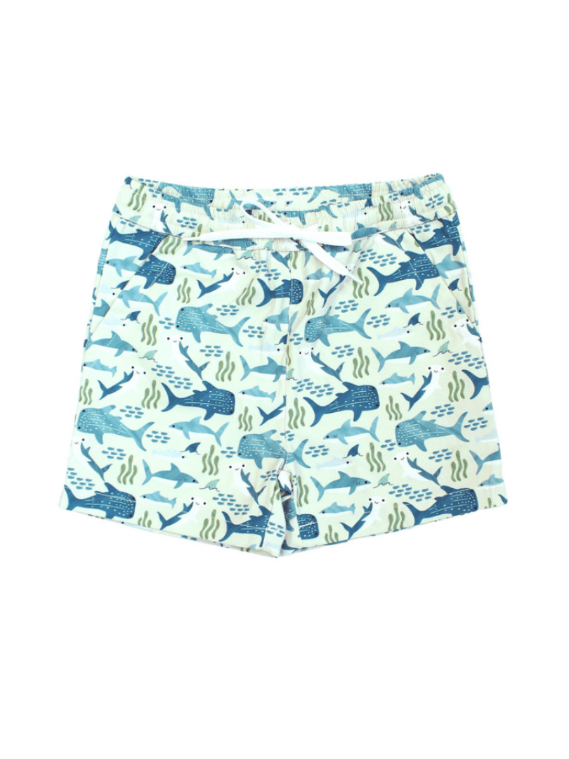 Shark Friends Ocean Animals Boys Swim Trunks Kids Swimsuit - Wild Child Hat CoEmerson and FriendsBathing Suit