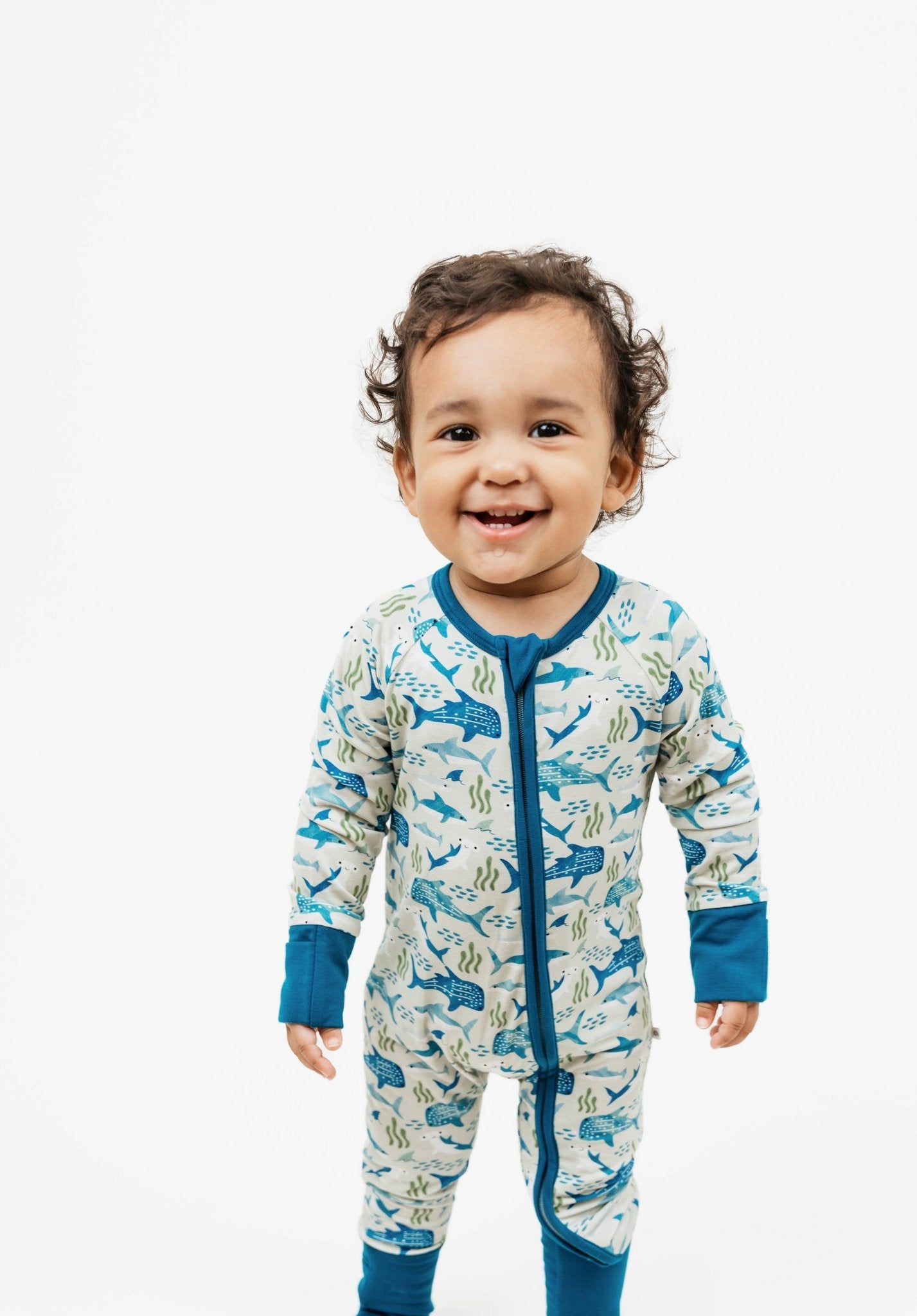 Shark Friends Ocean Bamboo Convertible Baby Pajamas - Wild Child Hat CoEmerson and Friends