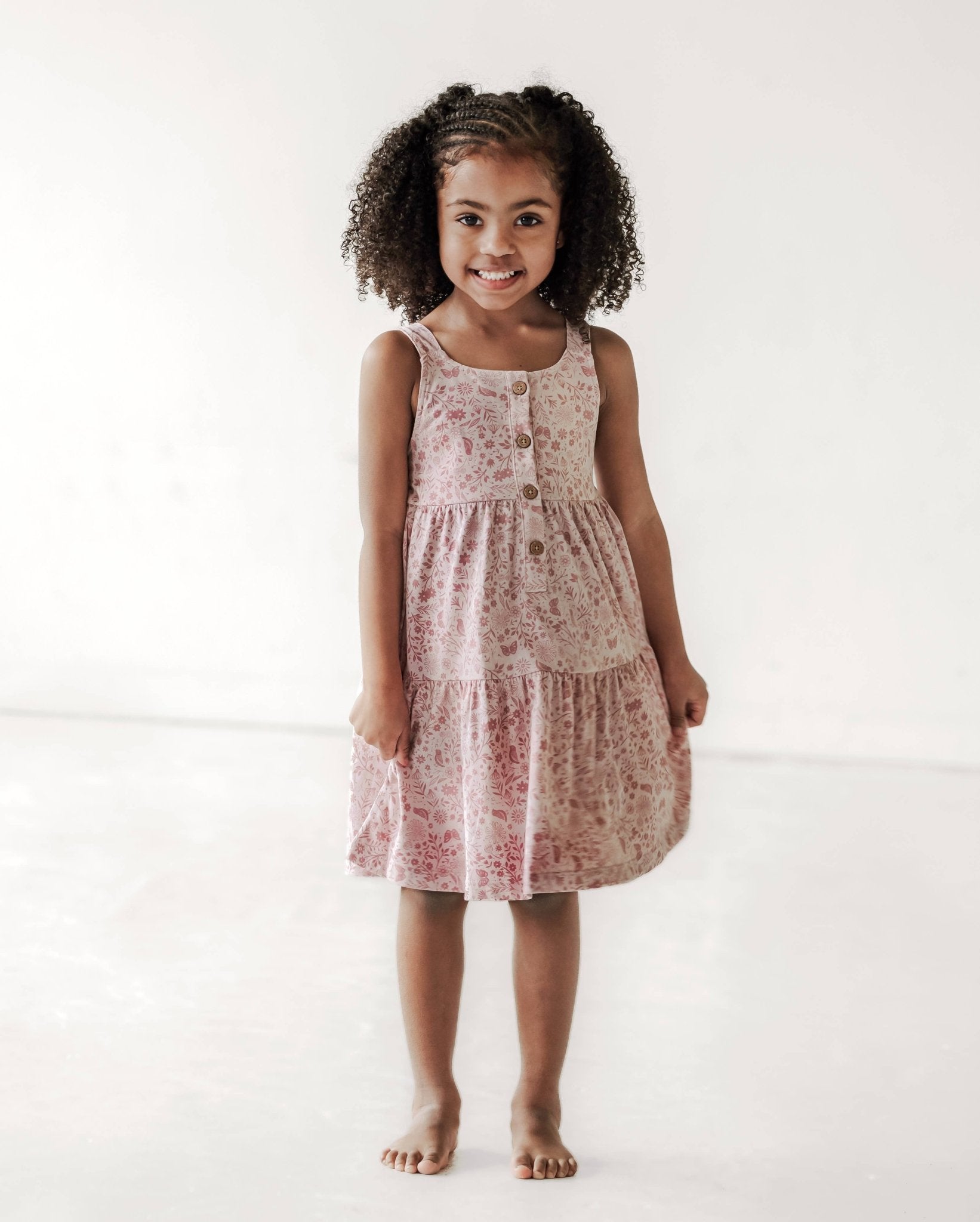 City Mouse Tiered Tank Dress- Birds and Butterflies 7y City Mouse Tiered Tank Dress- Birds and Butterflies 7y