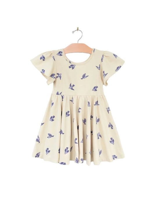 Twirl Dress- Bluebird- Natural - Wild Child Hat CoCity MouseDress