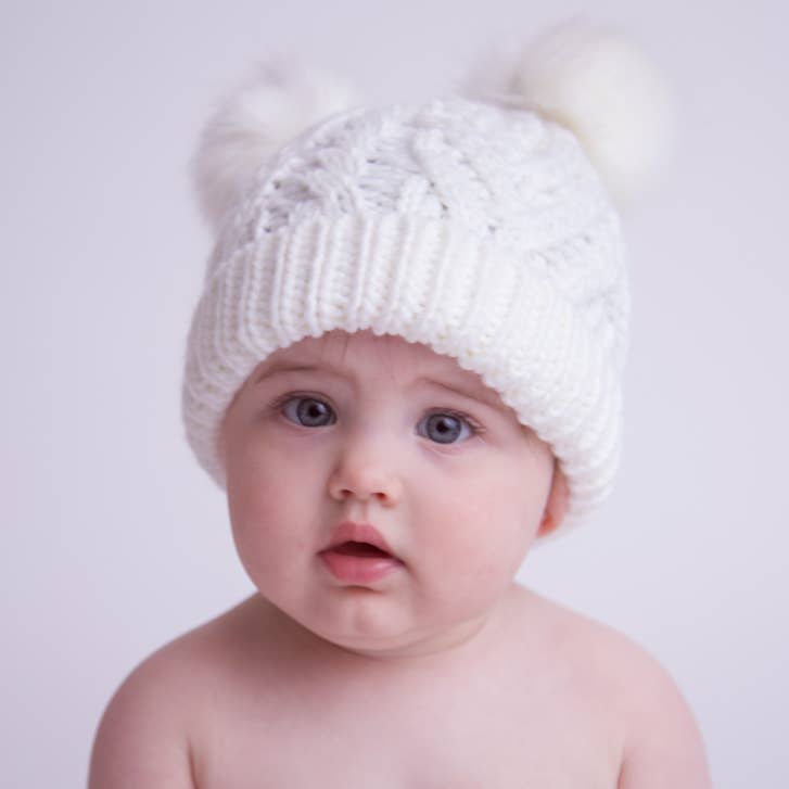 Winter White Fluffer Beanie Hat Baby & Kids - Wild Child Hat CoHuggalugs
