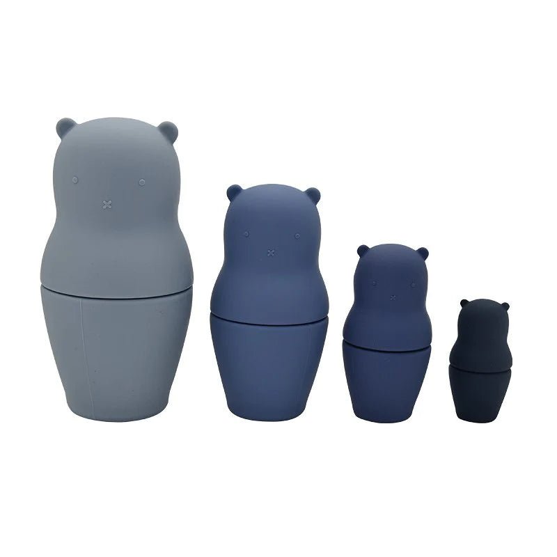 Bear Nesting Doll Teething Toy-Blue - Wild Child Hat CoLittle TeetherTeether