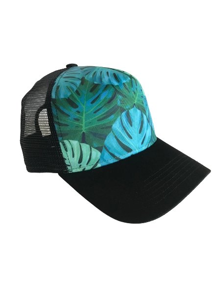 Black Monstera Trucker Hat - Wild Child Hat CoWild Child Hat CoTrucker Hat