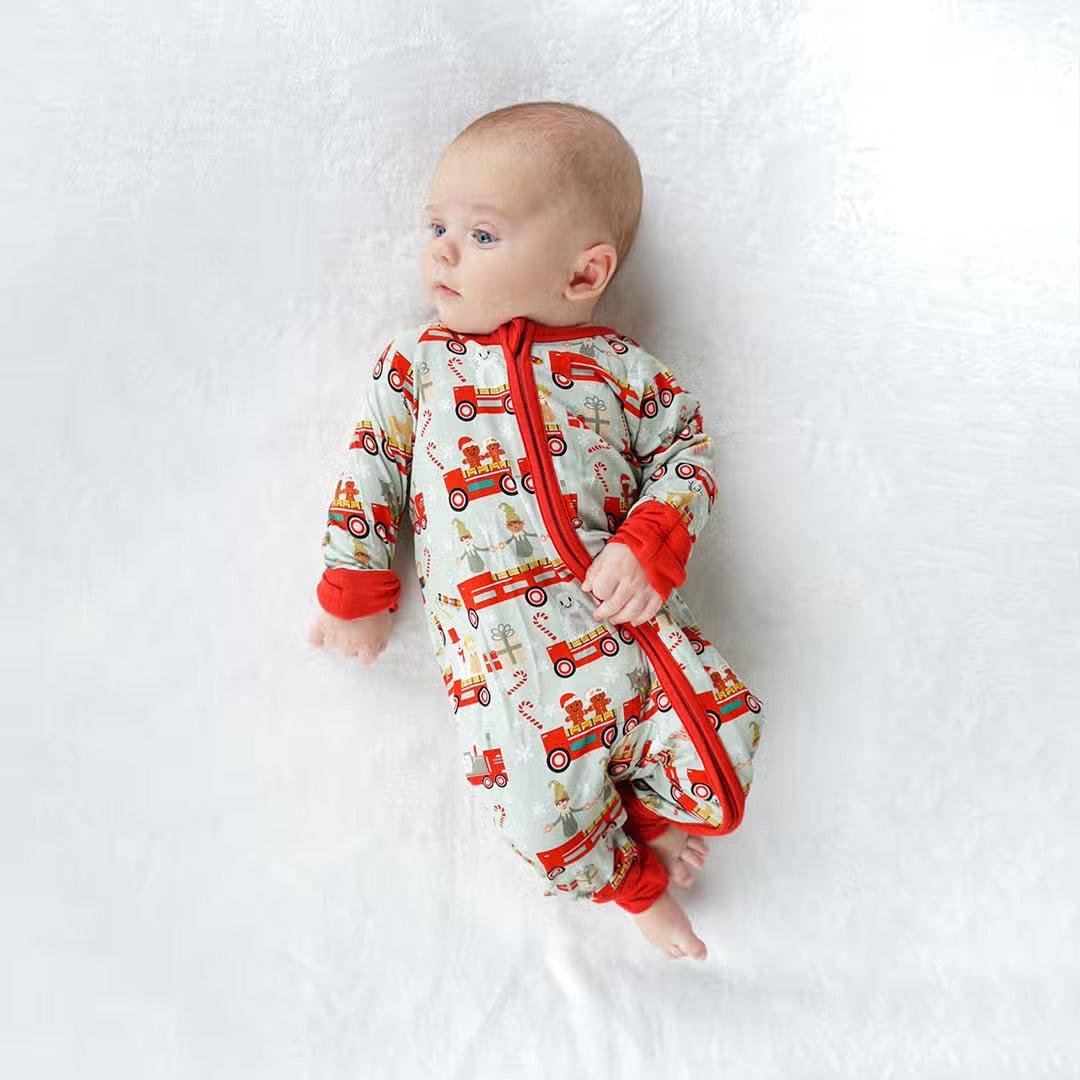 Christmas Train Bamboo Convertible Baby Pajama - Wild Child Hat CoEmerson and FriendsPajamas