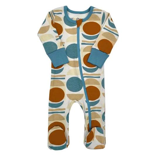 Geometric Moon Baby Footie Pajamas - Wild Child Hat CoCat & DogmaPajamas