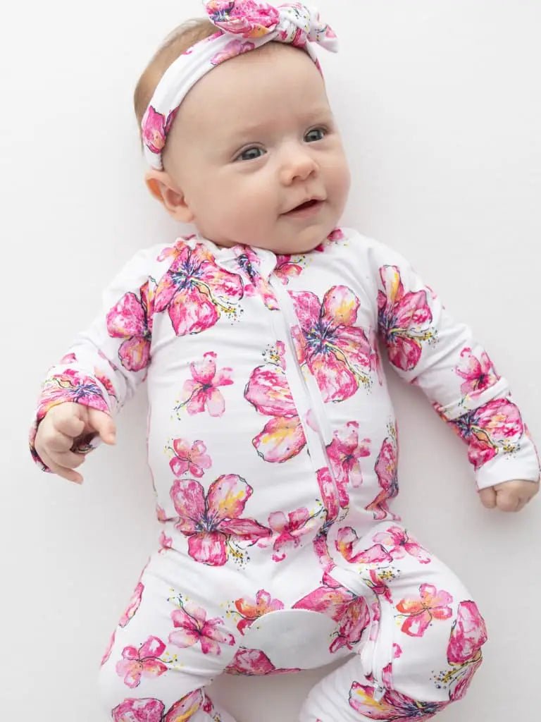 Hibiscus Kiss Bamboo Coverall - Wild Child Hat CoCoco MoonCoverall