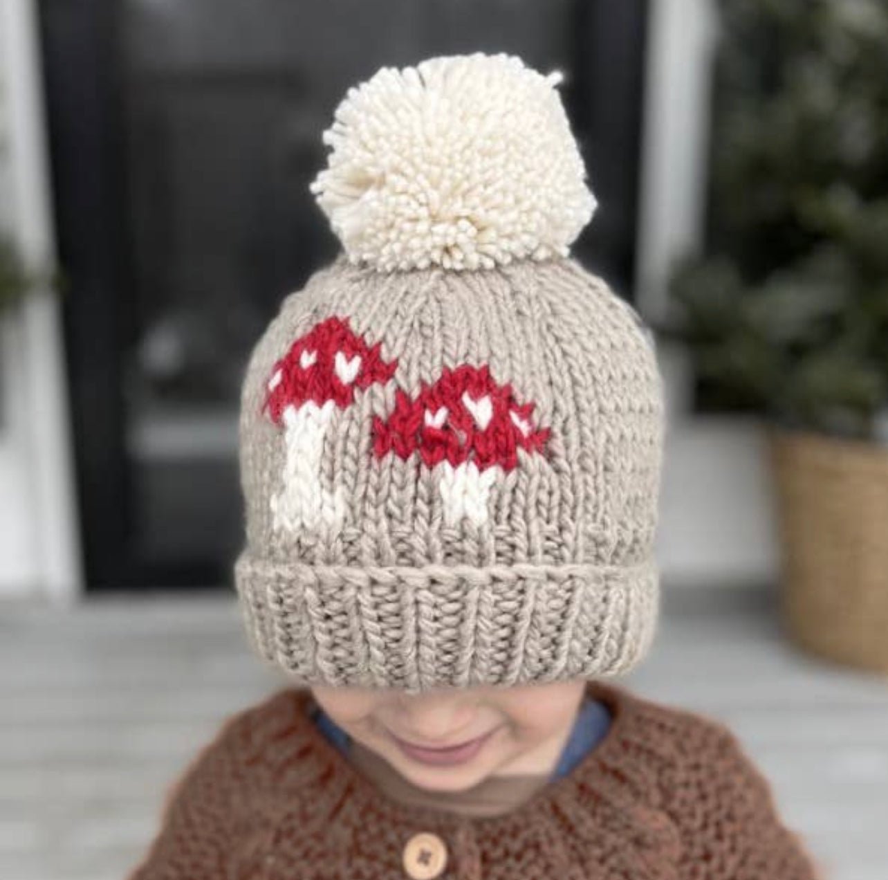Mushroom Knit Beanie Hat