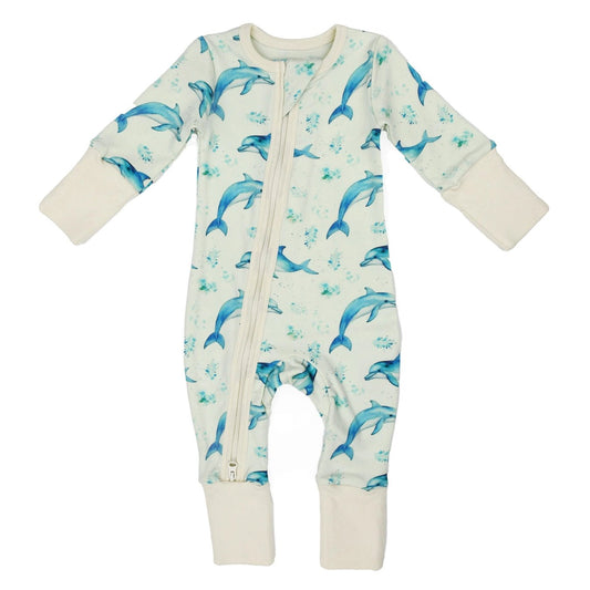 Organic Cotton Baby Pajamas 2-Way Zip Front Zipper Sleeper, Flipper - Wild Child Hat CoEarthyPajamas