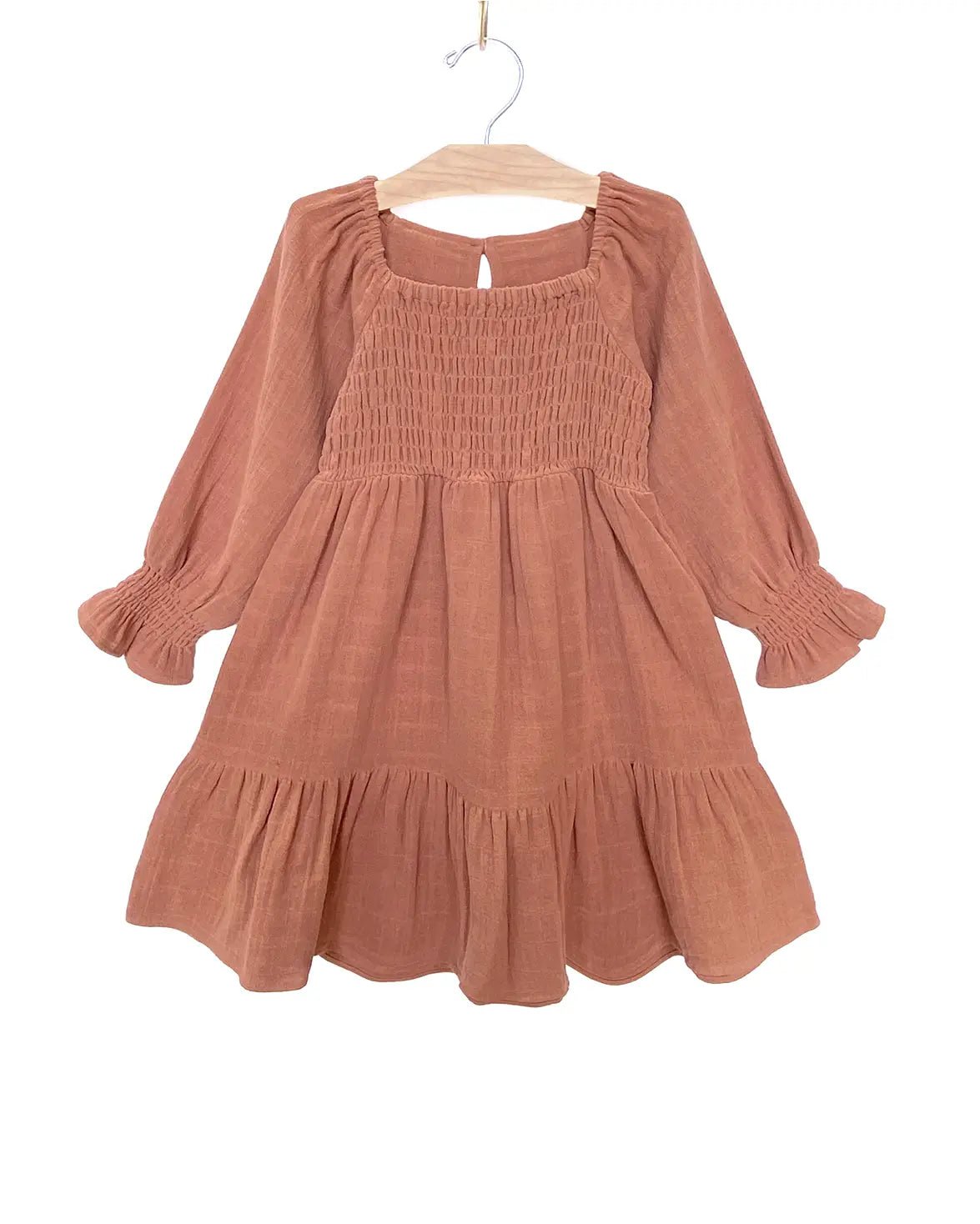 Pink Muslin Smocked Dress - Wild Child Hat CoCity MouseDress