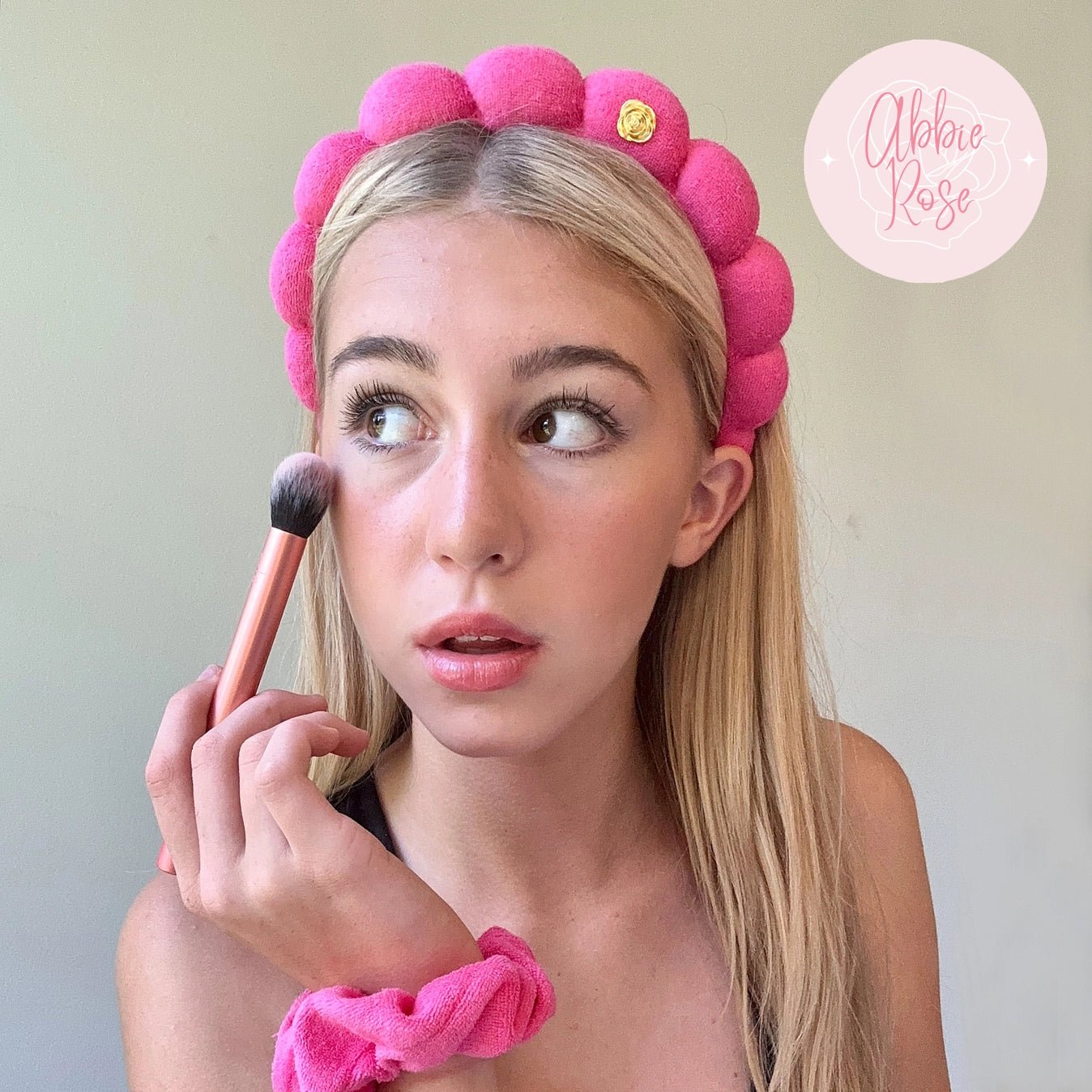 Puffy Terry Cloth Padded Spa Headband with Scrunchies-Hot Pink - Wild Child Hat CoFrog SacHeadband