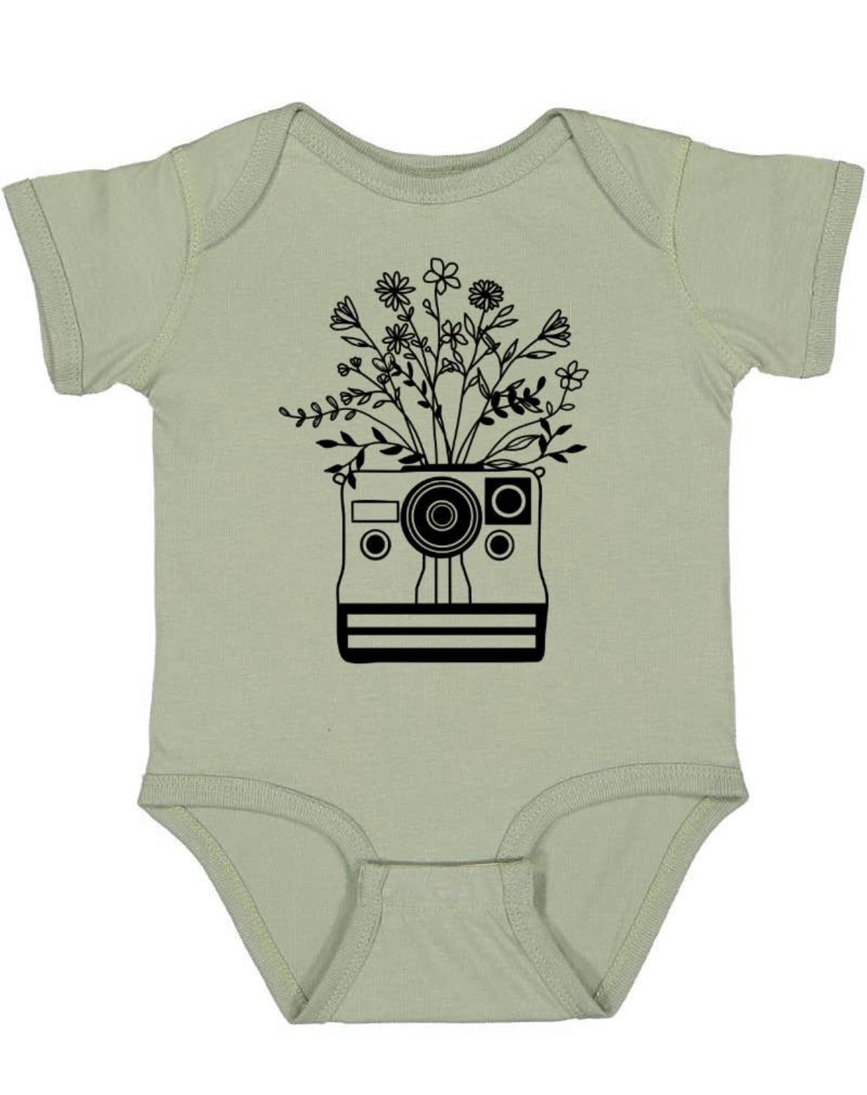 Sage Floral Camera Bodysuit - Wild Child Hat CoCordelia RaeOnesie