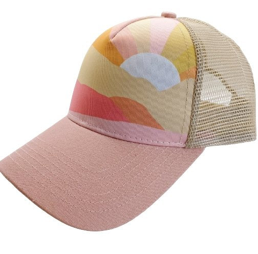 Wild Child Hat Co. Sedona Sunset Trucker Hat-adult, Adult Unisex, Size: One size, Beige