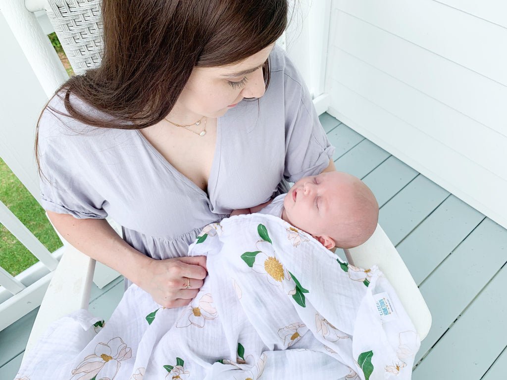 Southern Magnolia Baby Muslin Swaddle Receiving Blanket - Wild Child Hat CoLittle HometownSwaddle