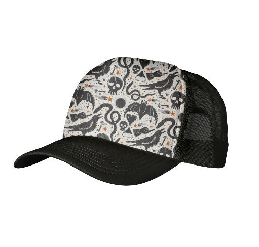 Spooky Black Trucker Hat - Wild Child Hat CoWild Child Hat Co