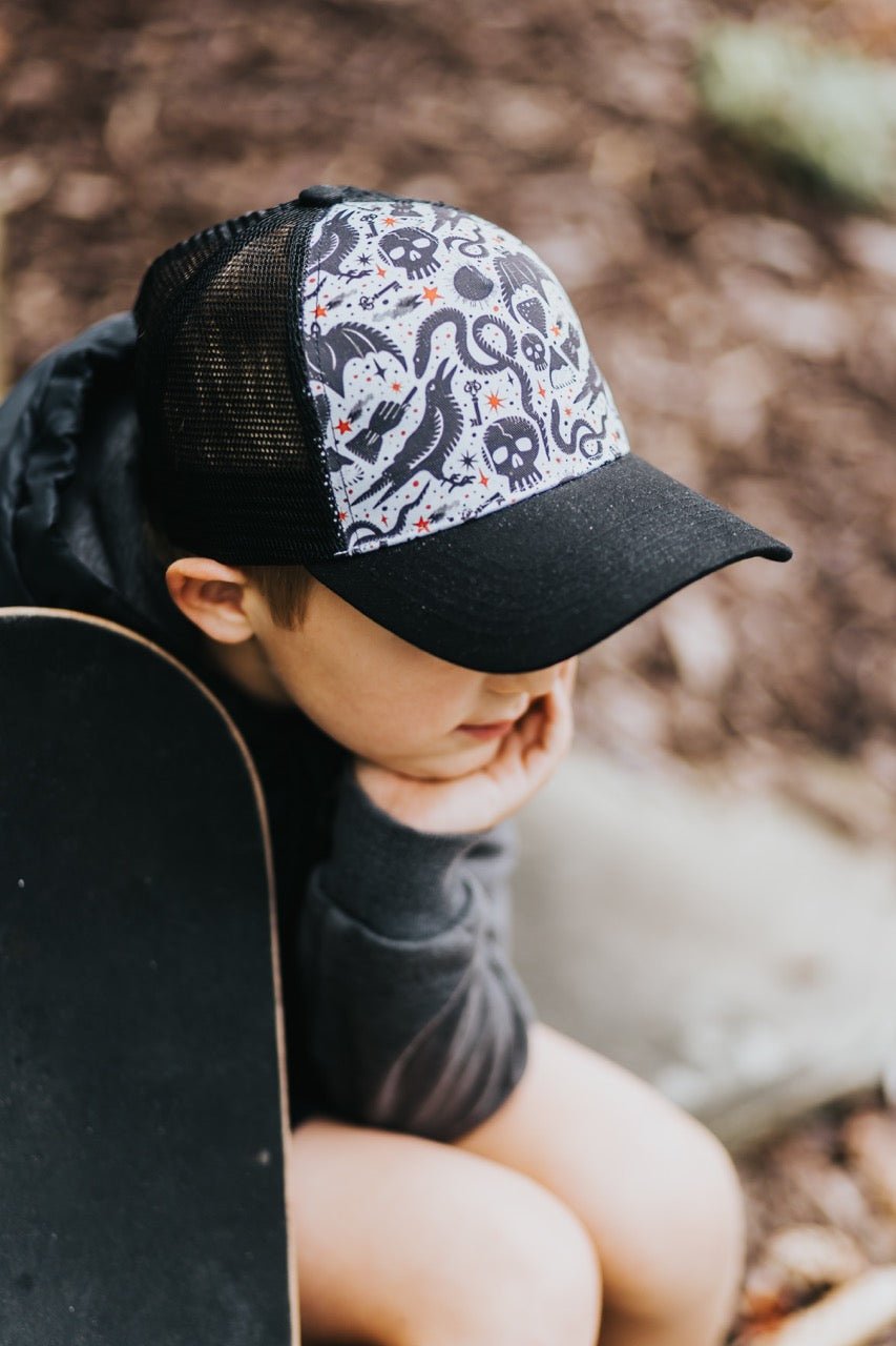 Spooky Black Trucker Hat - Wild Child Hat CoWild Child Hat Co