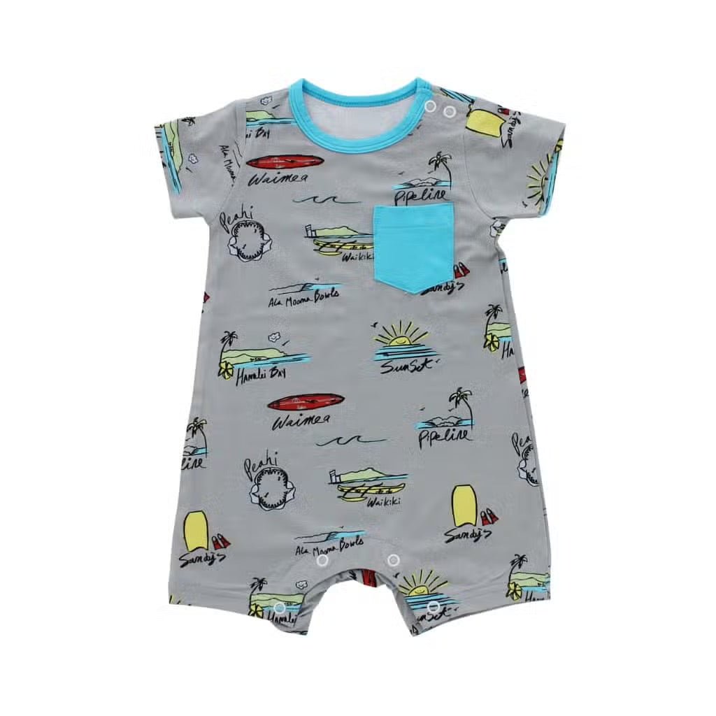 Surf Report Shortie Bamboo Romper - Wild Child Hat CoCoco MoonRomper