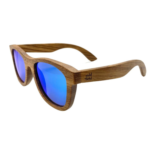 Zebra Wood with Blue Lenses - Wild Child Hat CoWild Child Hat CoSunglasses