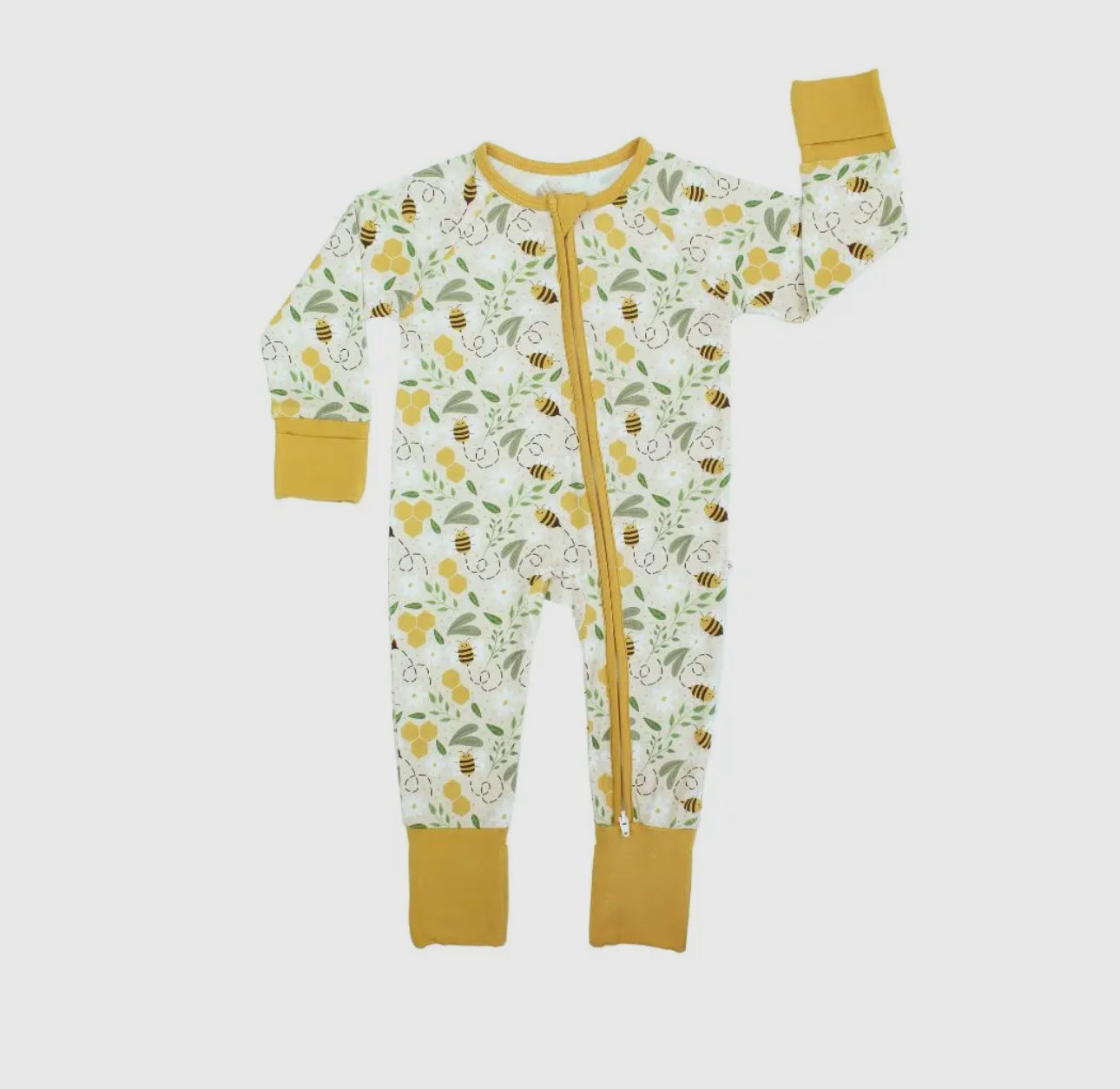 Bee Friends Ocean Bamboo Convertible Baby Pajamas