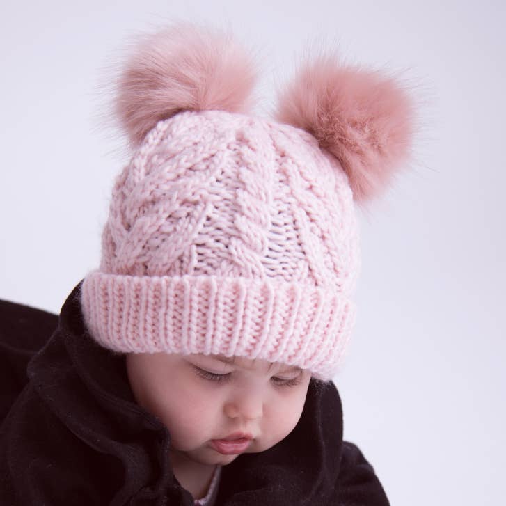 Blush Pink Fluffer Beanie Hat Baby & Kids - Wild Child Hat CoHuggalugs
