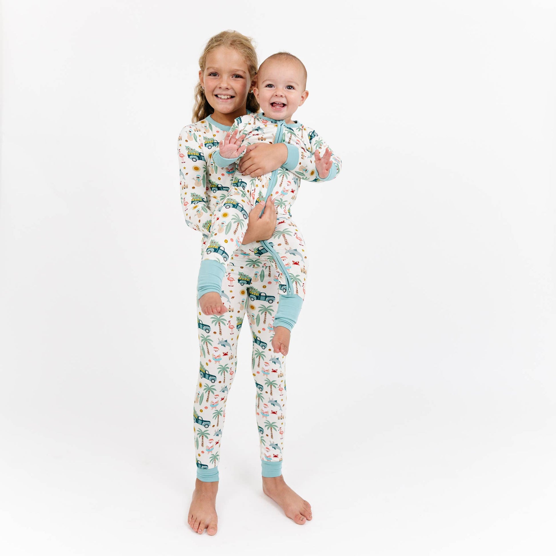 Coastal Christmas Bamboo Convertible Baby Pajama - Wild Child Hat CoEmerson and Friends