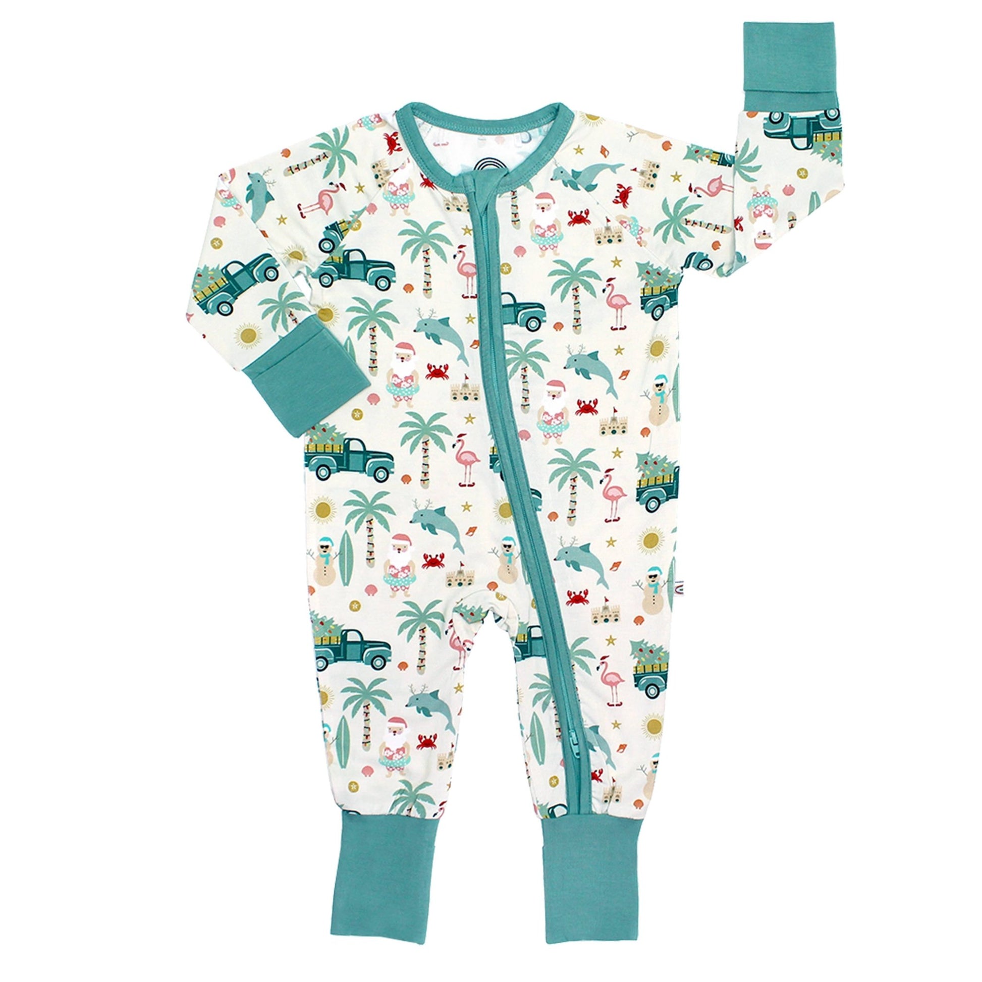 Coastal Christmas Bamboo Convertible Baby Pajama - Wild Child Hat CoEmerson and Friends