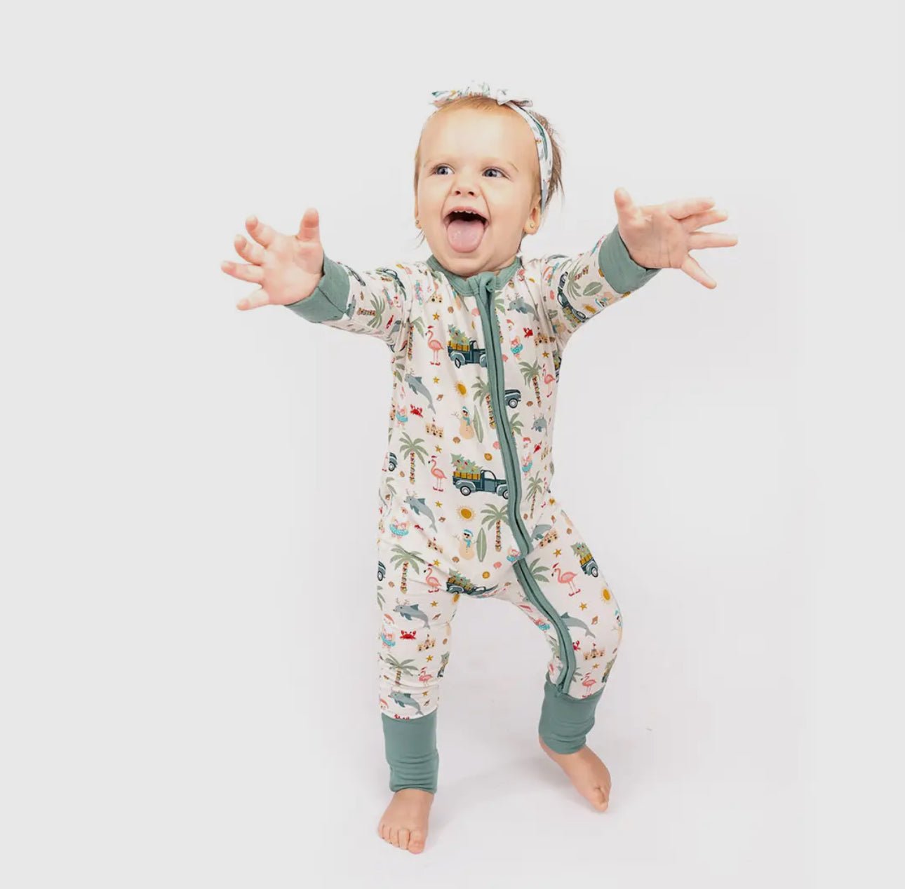 Coastal Christmas Holiday Bamboo Baby Pajamas - Wild Child Hat CoEmerson and FriendsPajamas