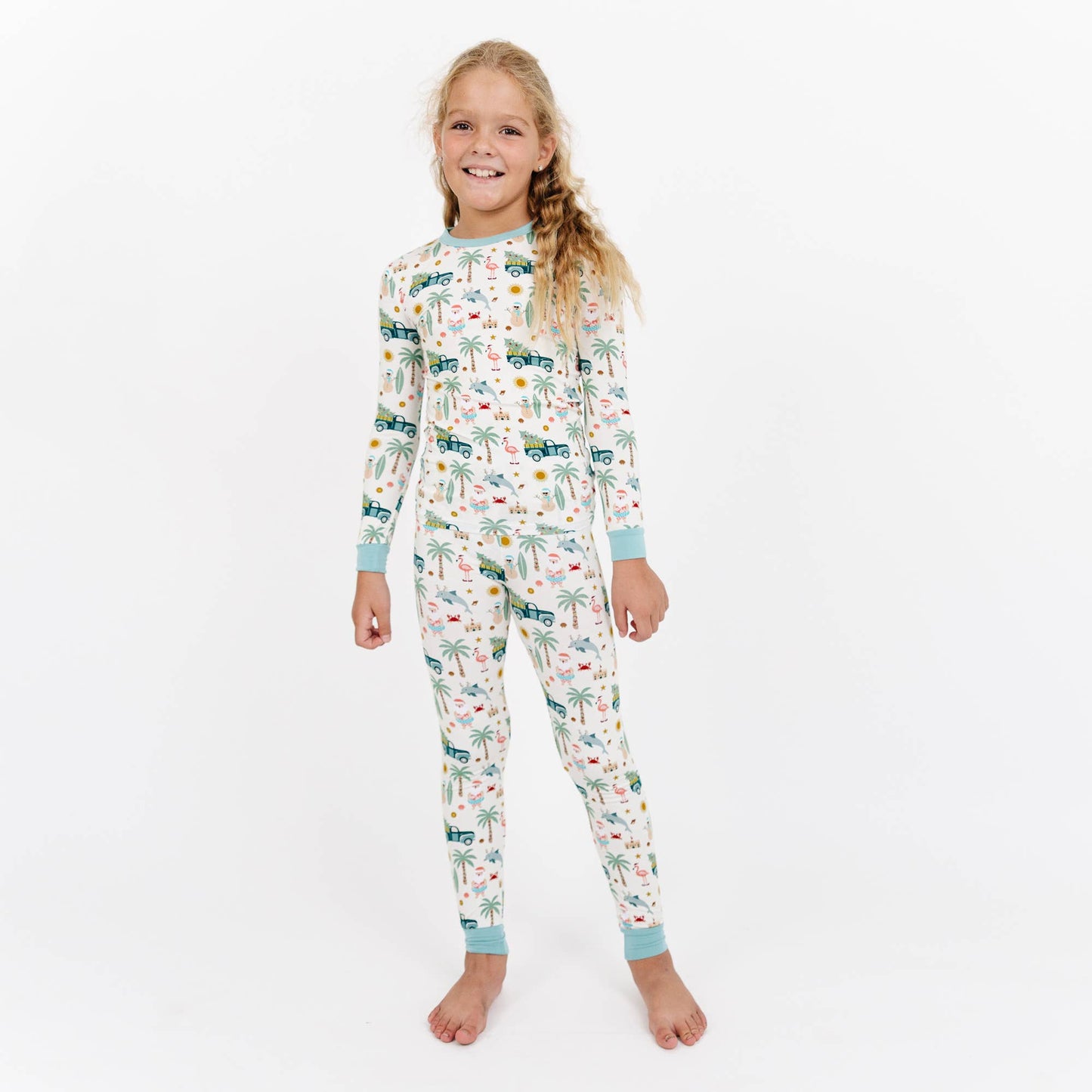 Coastal Christmas Holiday Bamboo Kids Pajamas Sleep Set - Wild Child Hat CoEmerson and Friends