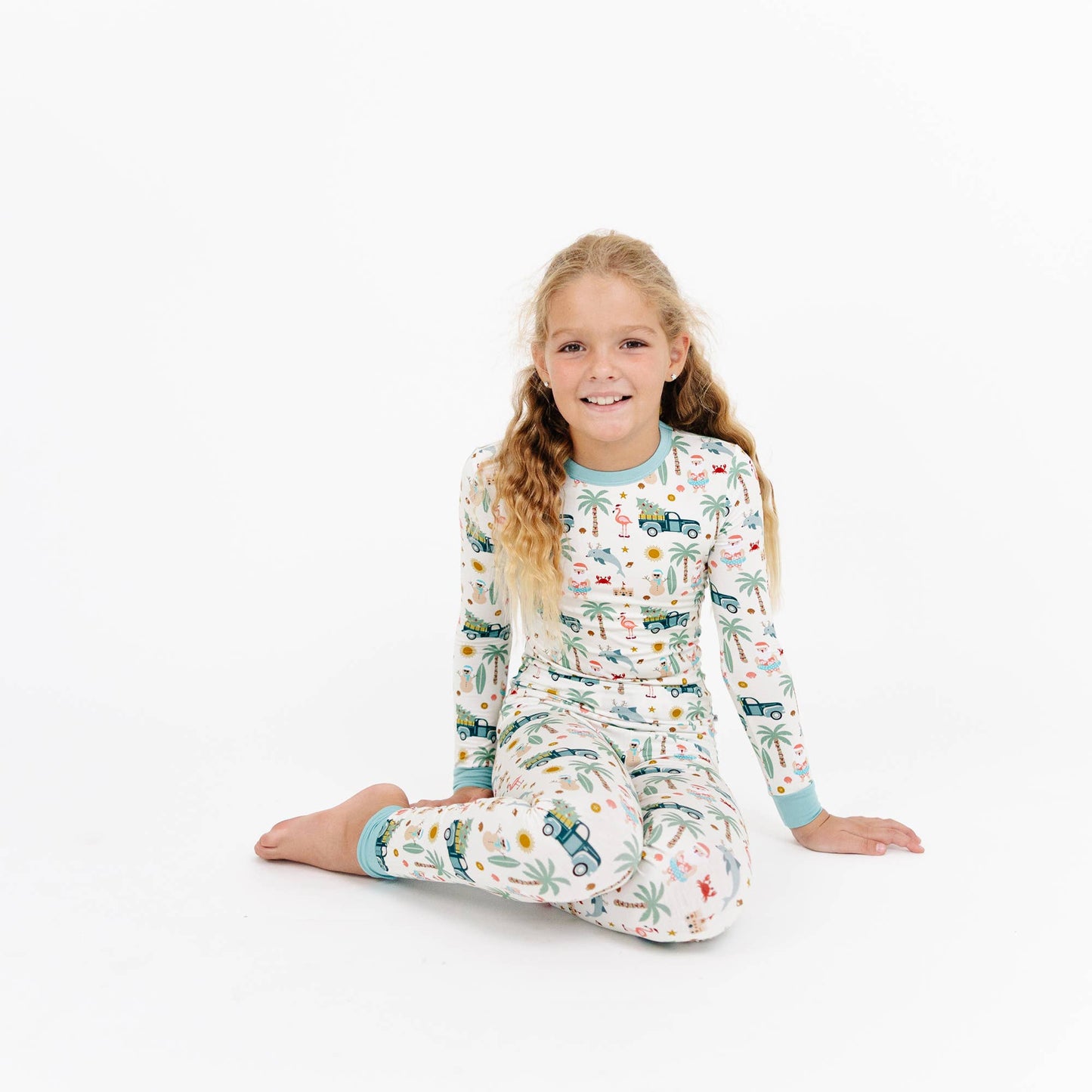 Coastal Christmas Holiday Bamboo Kids Pajamas Sleep Set - Wild Child Hat CoEmerson and Friends