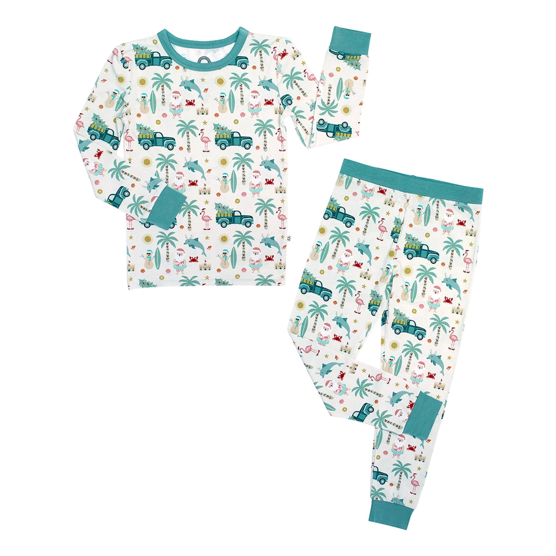 Coastal Christmas Holiday Bamboo Kids Pajamas Sleep Set - Wild Child Hat CoEmerson and Friends