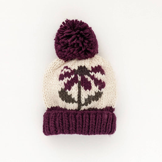 Coneflower Plum Hand Knit Beanie Hat Baby & Kids SALE - Wild Child Hat CoHuggalugs