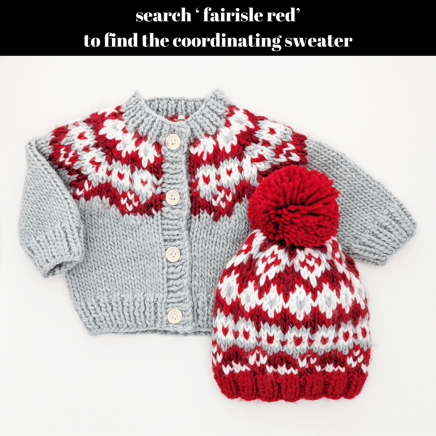 Fairisle Red Beanie Hat for Baby & Kids - Wild Child Hat CoHuggalugs