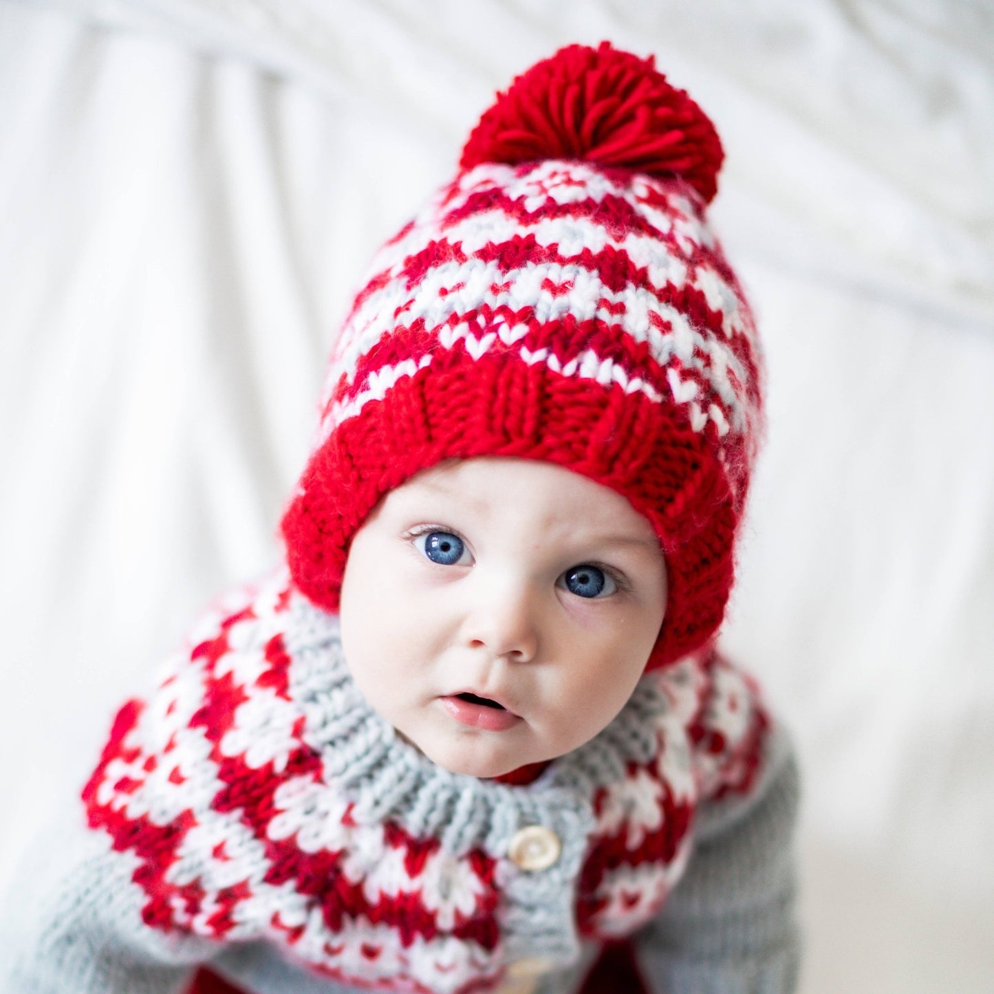 Fairisle Red Beanie Hat for Baby & Kids - Wild Child Hat CoHuggalugs