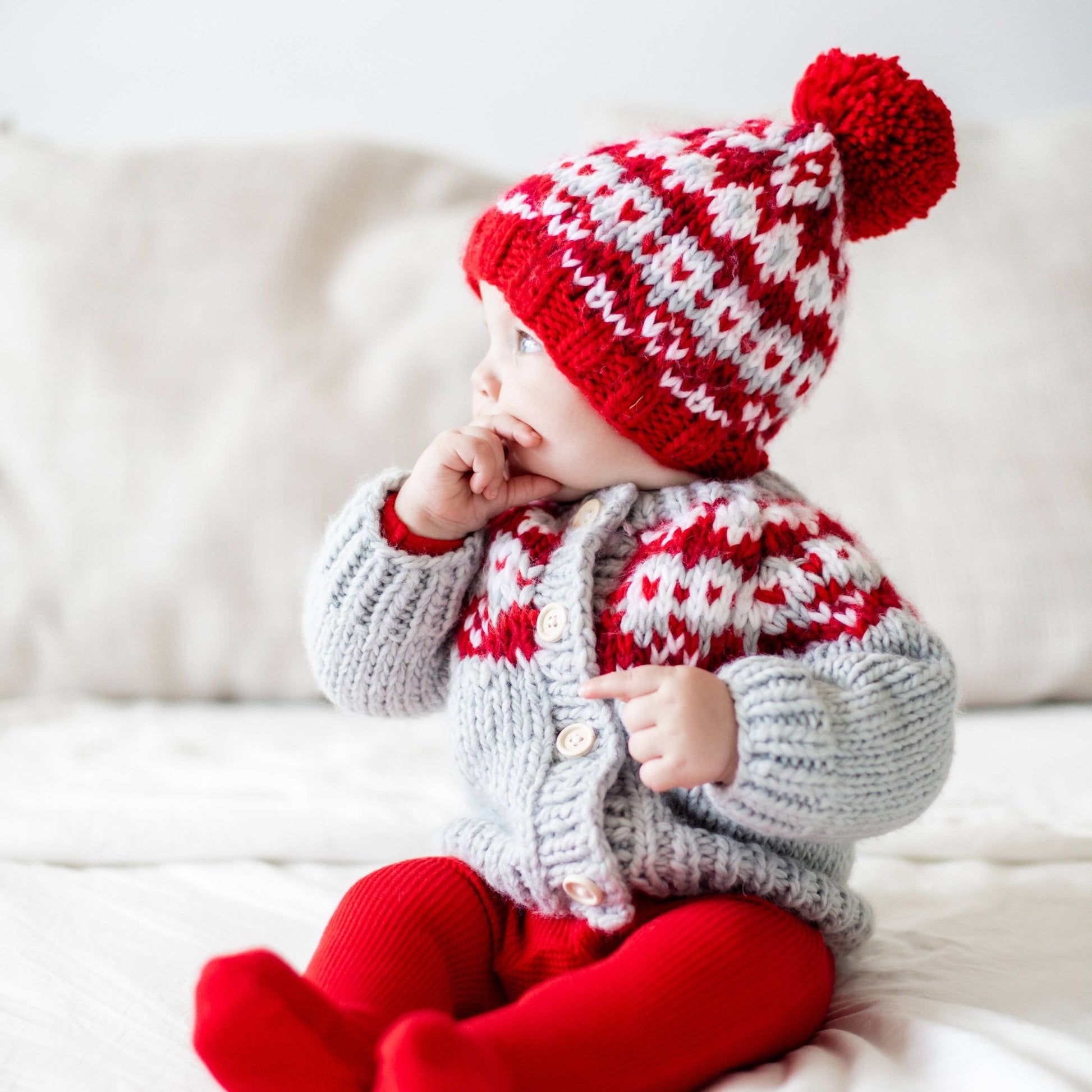 Fairisle Red Beanie Hat for Baby & Kids - Wild Child Hat CoHuggalugs