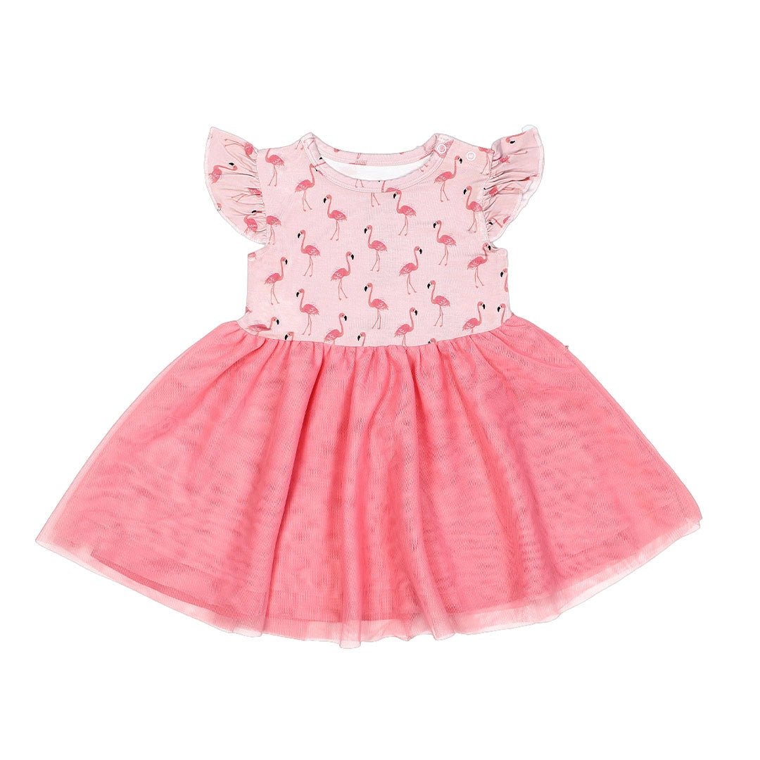 Fancy Flamingos Bamboo Kids Tulle Party Dress - Wild Child Hat CoEmerson and FriendsDress