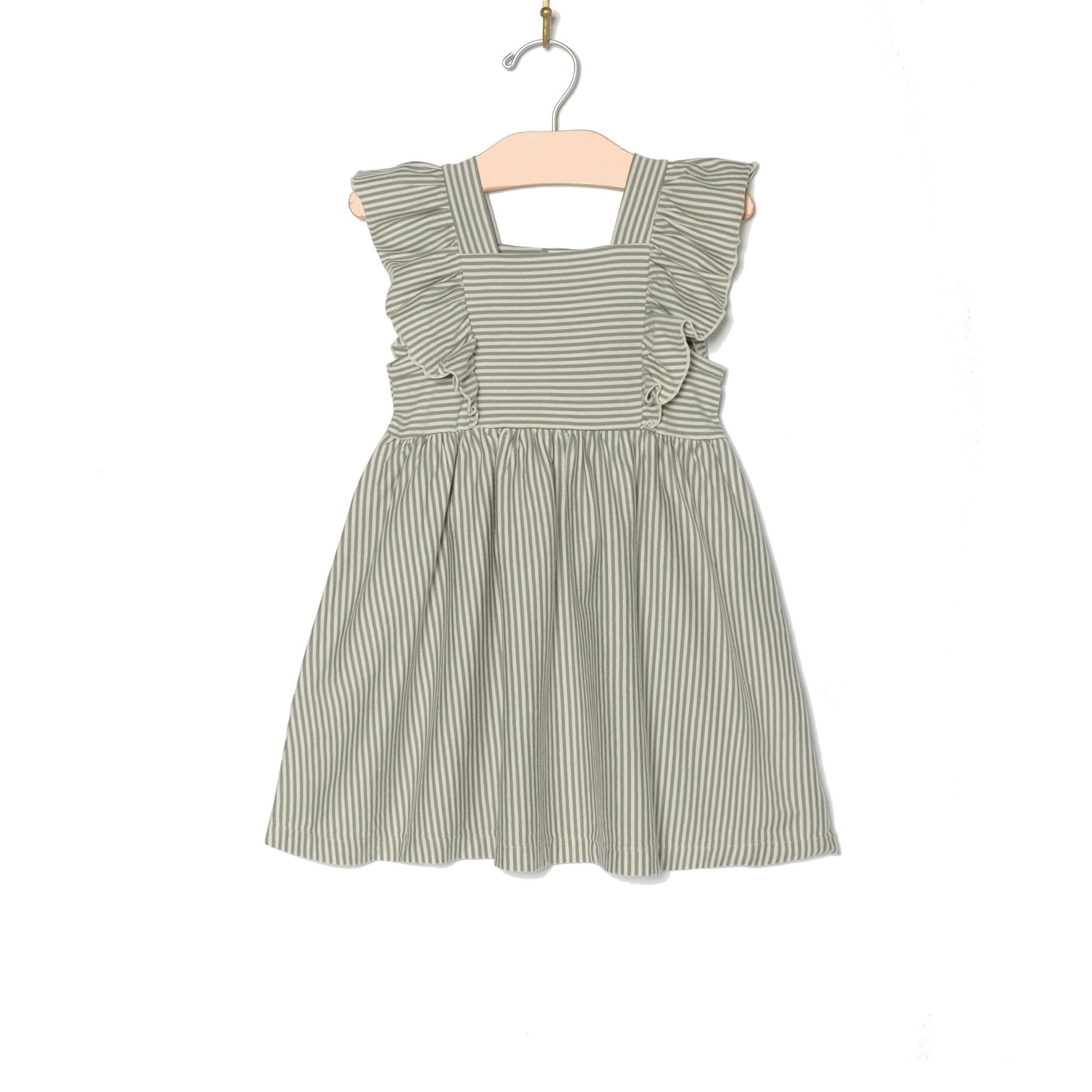Flutter Tank Dress - Steel Stripe - Wild Child Hat CoCity Mouse Studio