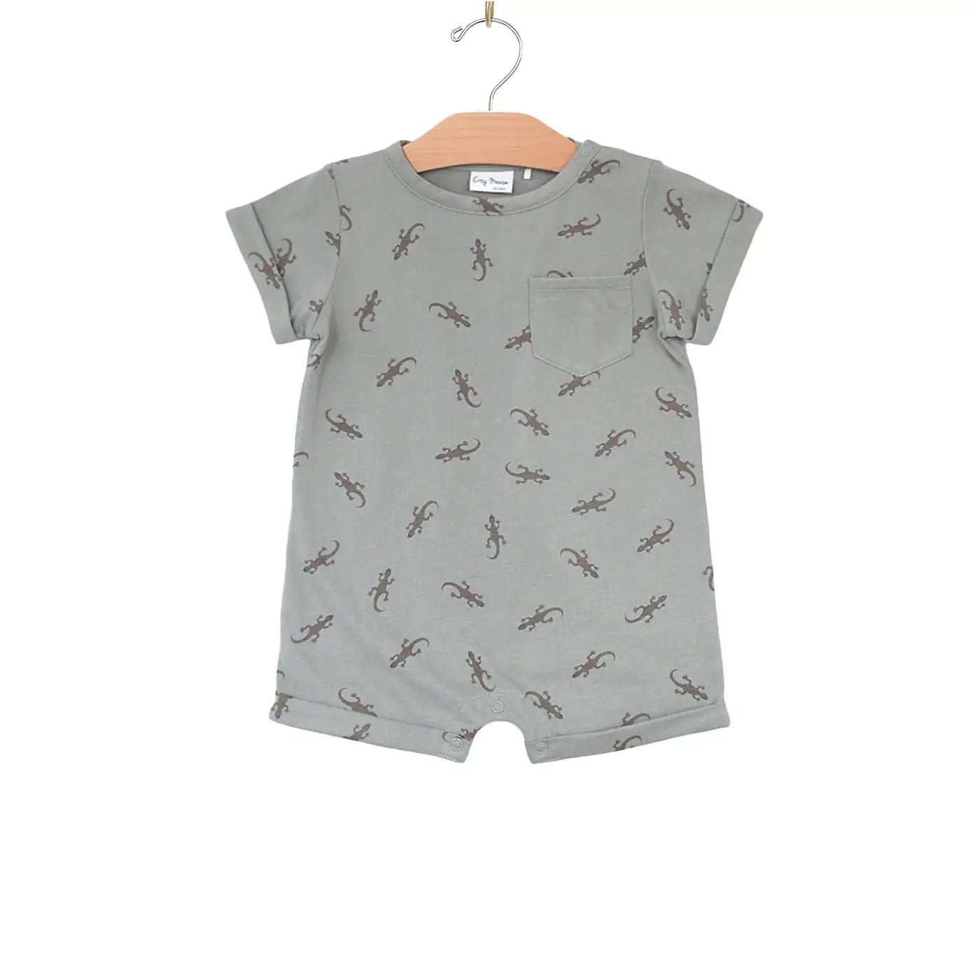 Henley Short Sleeve Romper - Salamander - Wild Child Hat CoCity MouseTank Romper