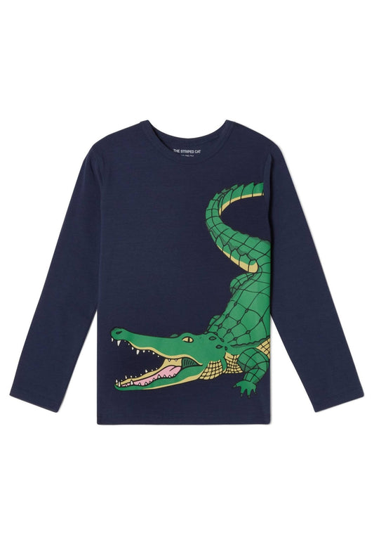 Juno LS T-shirt crocodile SP - Wild Child Hat CoThe Striped Cat