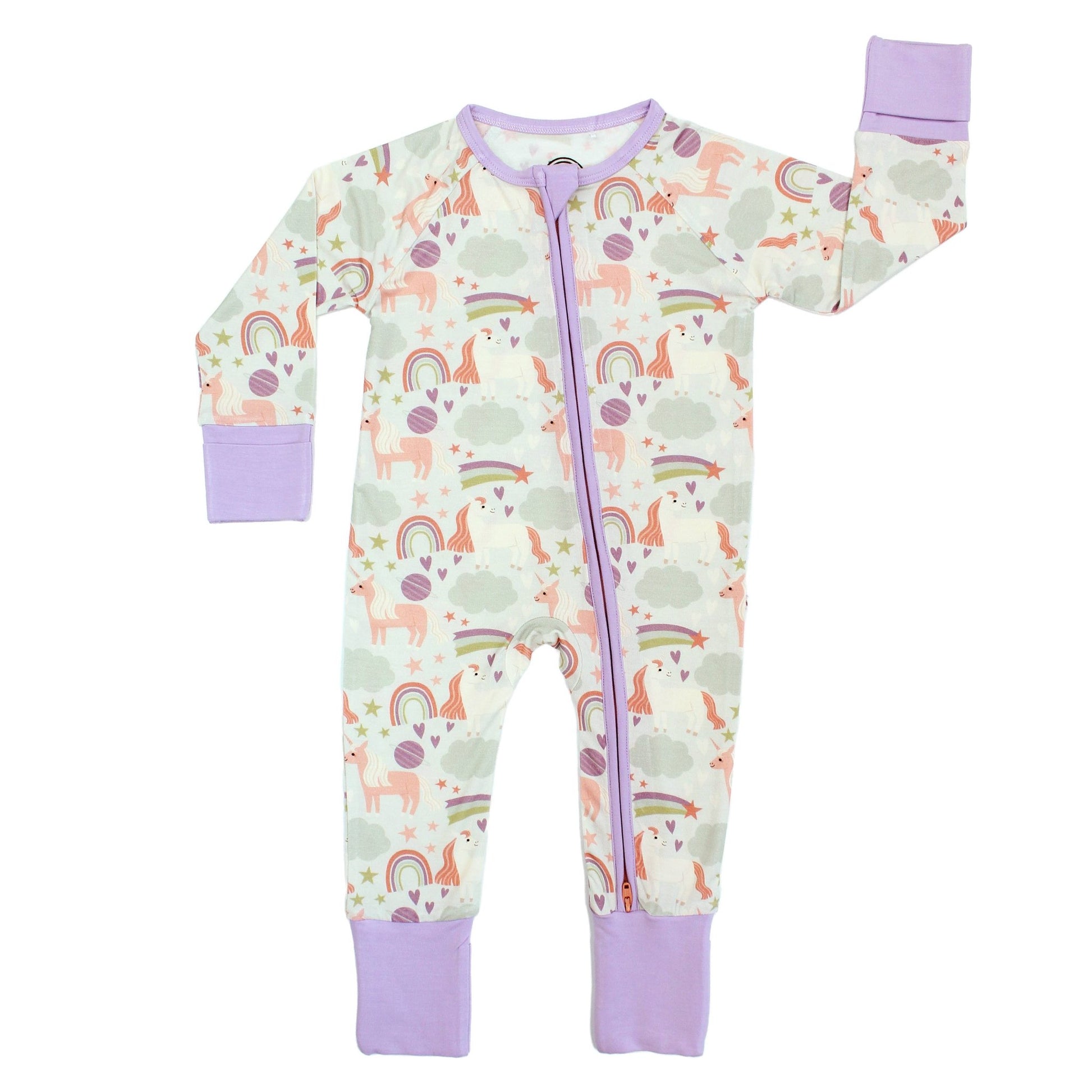 Magical Unicorns Bamboo Convertible Baby Pajamas - Wild Child Hat CoEmerson and Friends