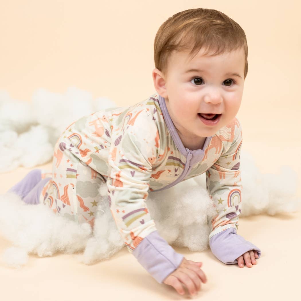 Magical Unicorns Bamboo Convertible Baby Pajamas - Wild Child Hat CoEmerson and Friends