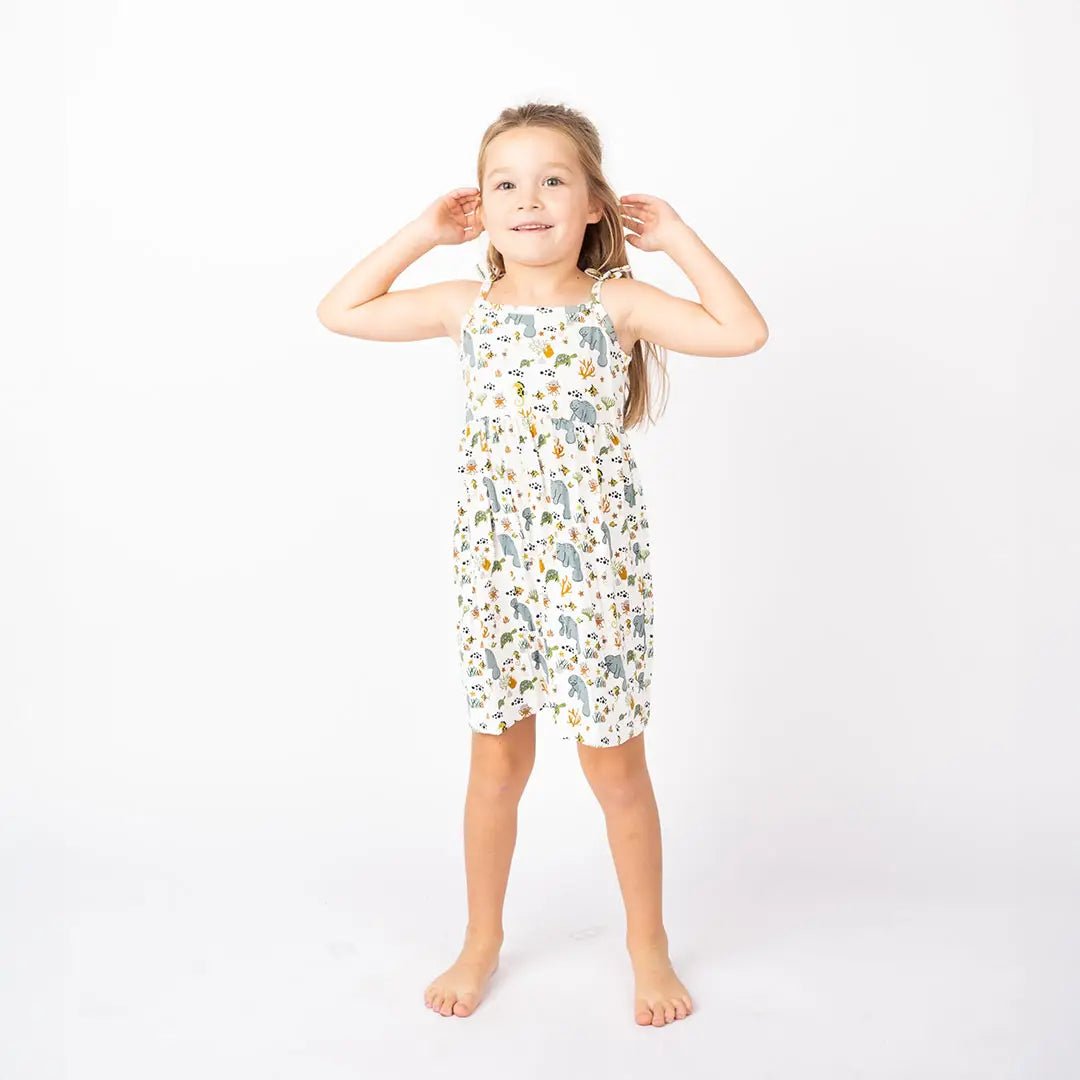 Manatee Summer Sundress Bamboo Kids Clothing - Wild Child Hat CoEmerson and FriendsDress